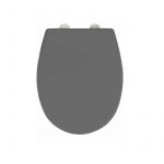 Wenko Abattant WC avec frein de chute 'easy close', fixation inox 'fix clip', Duroplastique, surface antibactérienne, Vorno Neo Gris