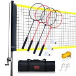 VEVOR Filet de Badminton ext&eacute;rieur pour Jardin, Plage, Parc, Ensemble d'&eacute;quipement de Badminton Portable, Filet de Badminton pour Adultes et Enfants avec b&acirc;tons 6 150 x 1 585 mm