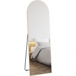 Homcom Miroir sur pied ou mural ton doré dim. 50L x 150H cm