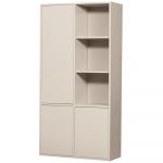 Woood Bibliothèque 3 portes 3 niches 100x40x200 cm en pin taupe