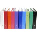 Exacompta 650E - Classeur Scolaire, 2 anneaux 30mm (écartement 103mm), rembordés polypro garde papier, assortis 10 teintes