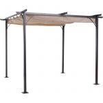 Outsunny Pergola aluminium 3L x 3l x 2,30H m pergola r&eacute;tractable structure alu + toile polyester haute densit&eacute; 180 g/m&sup2; incluse beige