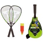Talbot torro Talbot-Torro Speed-Badminton Set SPEED 5500, 2 raquettes 56,5cm en aluminium, 6 volants résistants au vent, sac tendance, vert/citron-noir, 490115