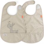 Done by Deer Lot de 2 bavoirs avec attache en velcro - Sable