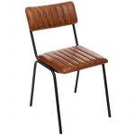 Atmosphera Chaise DARIO Cuir Cognac