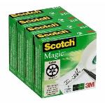 Scotch 343633 - 4 rubans adhésifs invisibles Magic 810 (19 mm x 33 m)
