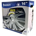 Michelin 4 enjoliveurs gris/chrome NVS 42 14 pouces
