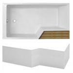 Jacob Delafon Pack baignoire bain douche antidérapante 180 x 90 Neo blanc mat version gauche + tablier