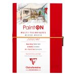Clairefontaine Carnet cousu Paint'On, 250g/m², Blanc, A5, 14,8 cm x 21 cm