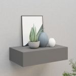 VidaXL Étagère à tiroir murale Gris 40x23,5x10 cm MDF