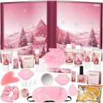 Brubaker Cosmetics Calendrier de l&rsquo;Avent Beaut&eacute; XXL 2025 - format livre &agrave; ouvrir - 24 surprises spa bien-&ecirc;tre pour femmes - rose