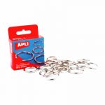APLI Boite de 20 Anneaux de Reliure Métalliques 38 Mm