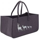 Aubry Gaspard Sac &agrave; b&ucirc;ches en feutrine motifs cerfs