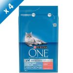 Purina ONE Croquettes au saumon et bl&eacute; pour chat st&eacute;rilis&eacute; 3kg (x4)