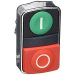 Schneider Electric ZB4BL7341 Harmony Tête Bouton-Poussoir Double Touche, 22 mm Diamètre de Fixation, Vert/Rouge