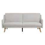 Concept-Usine Canap&eacute; scandinave convertible 3 places en tissu gris clair