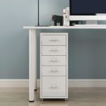 Nova Caisson de bureau K&ouml;kar &agrave; roulettes avec 5 tiroirs 69 x 28 x 41 cm blanc