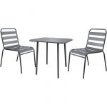 Habitat et Jardin Salon de jardin repas en m&eacute;tal "Bilbao" - 2 places - Gris