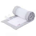 Babybay Tour de lit en maille pour modèle Boxspring XXL, gris clair étoiles blanches