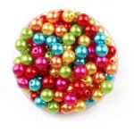 Perles nacrées rondes multicolores 0,8cm 130 pièces
