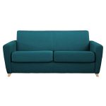 Miliboo Canapé convertible scandinave bleu canard et bois GRAHAM
