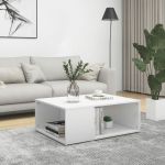 VidaXL Table basse Blanc 90x67x33 cm Agglom&eacute;r&eacute;