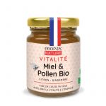 Propos'Nature Mélange Vitalité Bio - Miel - Pollen - Huiles essentielles de Gingembre et Citron - Fabriqué en France - 125g