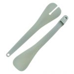 Fackelmann 682362 Couverts &agrave; salade clipsables, lot de couverts &agrave; salade, cuill&egrave;re et fourchette &agrave; salade, Vert p&acirc;le, Plastique, 30,5 x 6,5 x 3,5 cm
