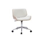 Miliboo Chaise de bureau blanc et bois clair RUBBENS