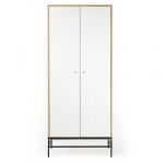 Armoire 2 Portes Design "Lia" 190cm Blanc Prix