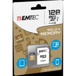 Emtec ECMSDM128GXC10GP - Carte mémoire microSDXC 128GB Class10 Gold + adaptateur SD