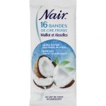 Nair Bandes de cire froide maillots et aisselles au lait de coco - Le sachet de 16 bandes