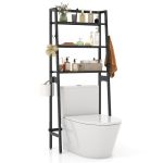 Coast Above Toilet Rack Freestanding 3 Levels - 28 x 65 x 159 cm - Black