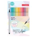 Stabilo Feutre De Dessin - Pen 68 Pastellove - X15 - Le Lot De 15 Feutres