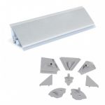 Emuca Profil d'étachéité de cuisine triangulaire, avec accessoires d'installation, 4,7 m, plastique, anodisé satiné. - Anodisé satiné