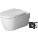 Duravit ME by Starck - Cuvette suspendue &agrave; fond creux pack WC Rimless blanc sans WonderGliss