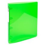 Exacompta 51771E - Classeur 4 anneaux IDERAMA PP, dos 40mm, couv. souple transparente, vert anis