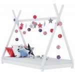 VidaXL Cadre de Lit d'Enfant Bois de Pin Massif 80x160 cm Blanc