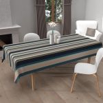 Soleil d'Ocre Nappe imprimée Anti-tâches Rectangle 140x200 cm BAYADERES Bleu