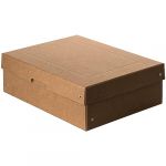 Falken Ref. 22001800000F - PureBox Nature - 1 boîte de rangement avec couvercle - emballage cadeau - sans plastique - format A4 - hauteur 100 mm - poignée découpée - entourée d'un ruban