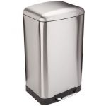 Kitchen Move Poubelle de cuisine &agrave; p&eacute;dale 40L Design GREENWICH en acier Inox avec seau couvercle bomb&eacute;