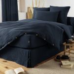 Cac sommier Gaze de coton (140 x 190 cm) Gaïa Bleu nuit