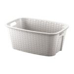 Panier à linge 35L imitation osier 59,5x39,5x25 cm ficelle