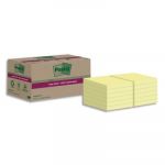 Post-It Lot de 12 blocs notes Super Sticky - Recyclées - 47,6x47,6 mm - Jaune Pastel