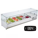 Saladette Réfrigérée à Poser 155 W-VEVOR-Vitrine Réfrigérée pour Pizzeria-Couvercle en PC-pour Ingrédients Cuisine
