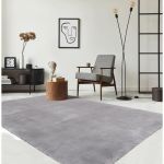 Tapis de Salon ou chambre en gris 80x150 | Tapis poil ras moderne et doux | Rectangulaire | Interieur | Lavable - The Carpet Loft