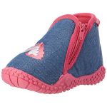 Playshoes Hausschuh Einhorn, Chaussons Montants Fille, Bleu (Jeansblau 3), 24/25 EU