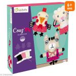 Avenue mandarine KC014O - Kit couture Little Couz'In Collection, Léontine le mouton + Zoé la poule + Tina le chat
