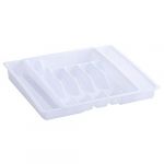 Zeller 2057670 Range-Couverts modulable 29-50x38x6,5cm en Blanc, Autre