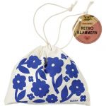 Folia 22997-Agrafes rétro Wood Natural, 50 Bricolage en Bois d'aspect Naturel, Sac en Jute avec Motif de Fleurs Inclus, 11 cm x Ø 1,3 cm, pour créer des Figures d'agrafes, Nature